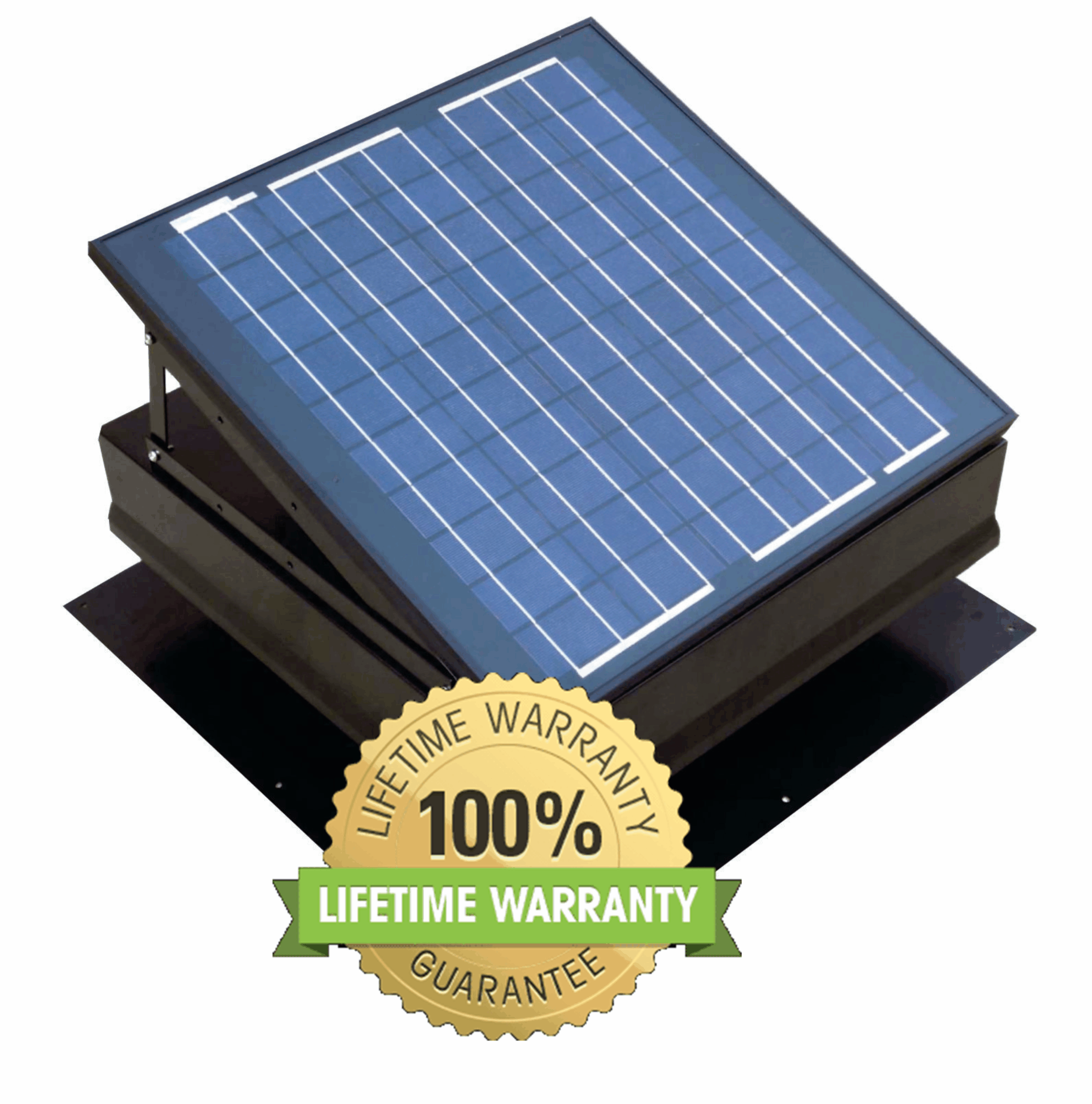 Solar attic fan limited lifetime warranty seal